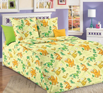 Комплект постельного белья в детскую кроватку, бязь "Люкс" (Динозаврики)